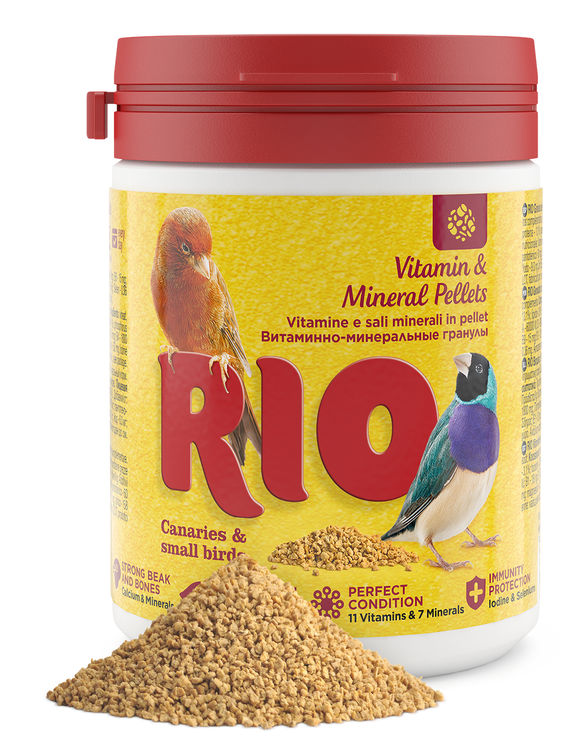 RIO Vitamin & Mineral Pellets für Kanarien, exotische und andere kleine Vögel 120g